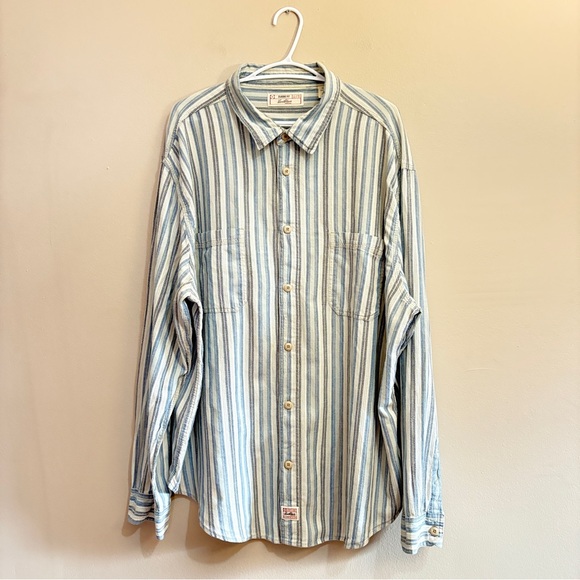 Levi's Other - Vintage Levi’s Blue & White Stripe Relaxed Cotton Button Up Shirt - Size XXL EUC